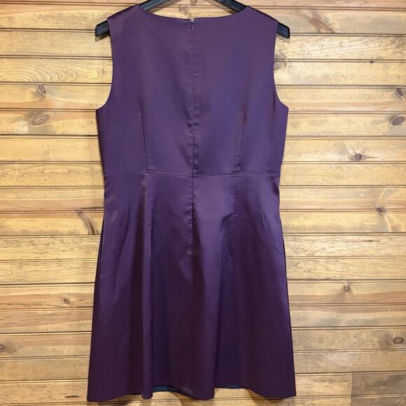 Eliza J Shift Dress Plum Rhinestone Floral Women’s Size 14 Knee Length Lined - Picture 10 of 13